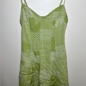 Kendall & Kylie Green Patchwork Mini Dress